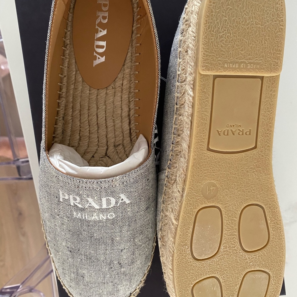Prada espadrilles. Light grey brand new never worn